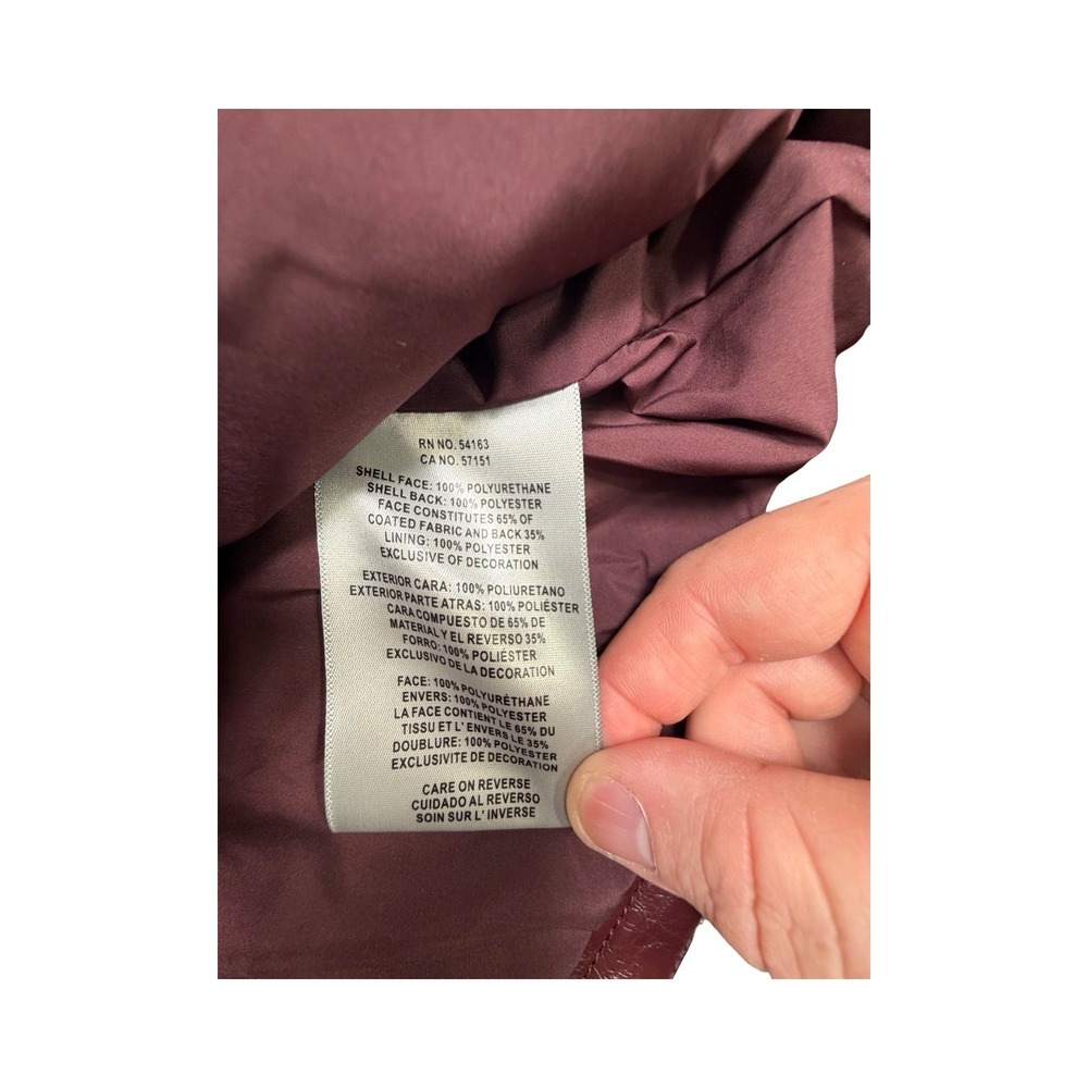 Levi's Jacket Womens XL Burgundy Faux Leather Moto Asymmetrical Zip Biker New - Picture 4 of 12